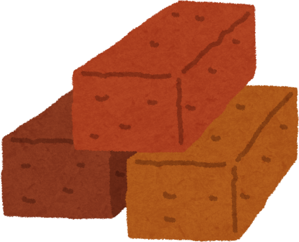 Illustration of Stacked Reddish-Brown Bricks